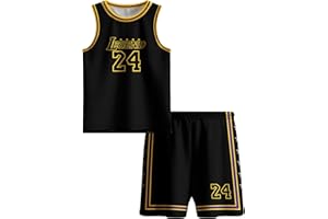 HJSHFUE Kids Basketball Jerseys Classic Mesh Sleeveless Shirt for Boys Training Athletic 5-12 Years