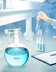 QWORK 1000ml Borosilicate Glass Boiling Flask with