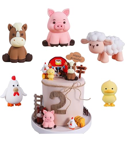 Décoration en sucre animaux de la ferme | Pâtisserie créative