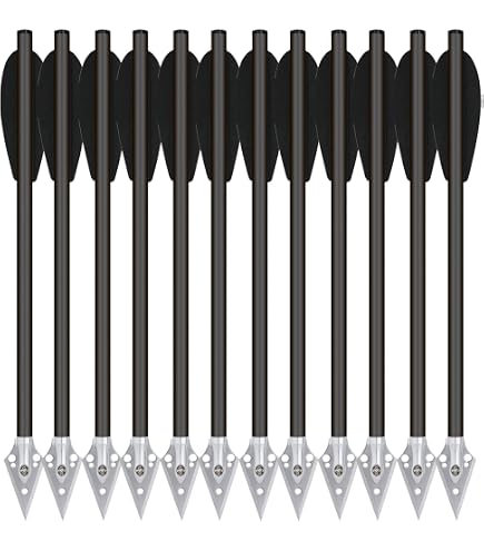 Flèches D'Arbalète 6,25" Pointes Larges - Aluminium Pour Chasse Petit Gibier - Lot De 6