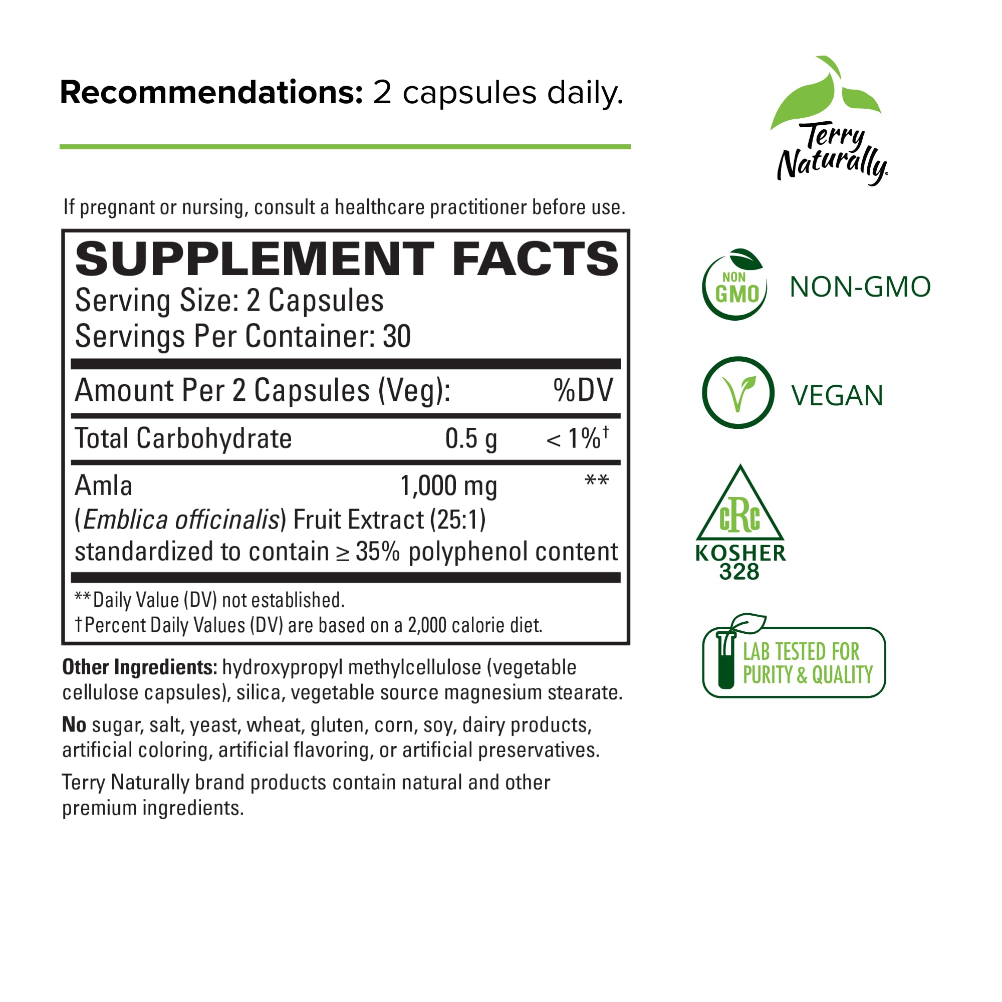 Terry Naturally Healthy Cholesterol with Amla - Antioxidant Supplement for Immune & Heart Support - Supplement to Aid Healthy Cholesterol & Triglyceride - 60 Capsules