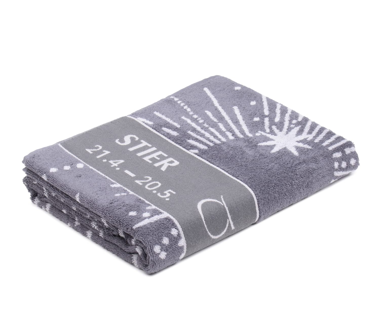 Gözze - Fluffy Sauna Towel with Zodiac Star Sign Design, Taurus, 100% Cotton - 80 x 180 cm