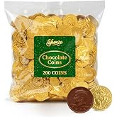 Gold Chocolate Coins, 200 Pack of Gold Chocolate Coins Bulk, Ideal Coin Candy for Themed Parties, Events and Celebrations, Perfect for Gift Bags and Festive Decorations, Christmas and.