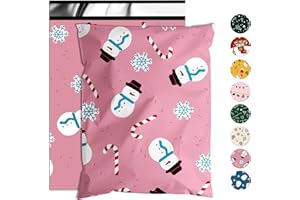 Jowlroel Christmas Poly Mailer 10x13 Inch 100 Pcs, Waterproof Shipping Bags for Clothing, Tear-Resistant Mailier, Strong Mailing With Self-Seal - Snowmen Printed