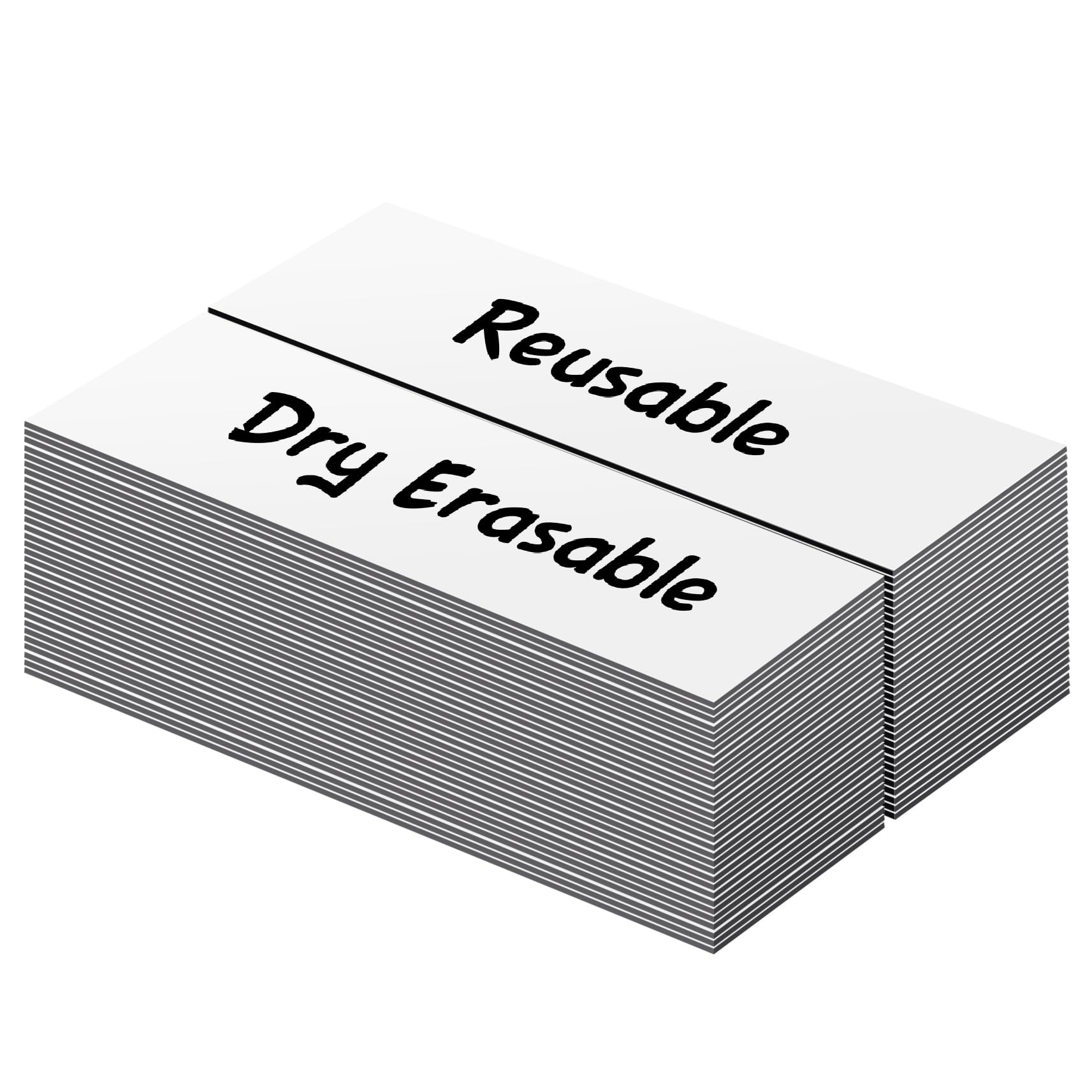 LLPT Dry Erase Magnetic Labels | 50PCS | 2.5CM x 7.6CM | Blank Writable Magnet Stickers Reusable | for Refrigerator Desktop Shelf DIY Whiteboard (DML1030WT) | White