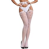 sunshinelady Suspender Tights Stockings for Women Sexy Lace Pantyhose with Garter Belt Plus Size XS-5XL