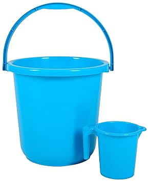 Regalo Unbreakable Plastic Bucket with Mug (16ltr) Peacock Blue