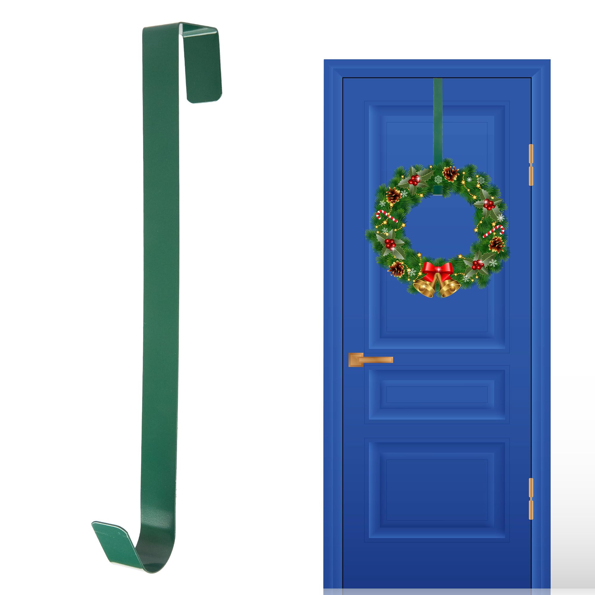 SHATCHI 1Pc Christmas Wreath Door Hanger – 38cm Metal Front Door Wreath Holder Over Door Hook for Christmas Home Office Wall Wedding Hanging Decorations Wreaths