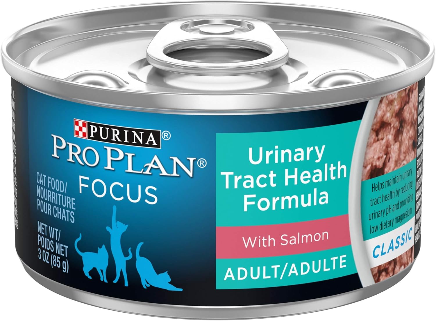 Purina Pro Plan Urinary Tract Health Pate Wet Cat Food, FOCUS Urinary Tract Health Formula With Salmon - (24) 3 oz. Pull-Top Cans : Pet Supplies