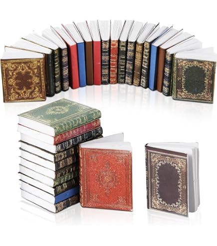 XPEX – 24 Mini-Livres 1:12 Pour Maison De Poupée – Accessoires Déco Salle D’Étude Et Chambre – Papier De Qualité
