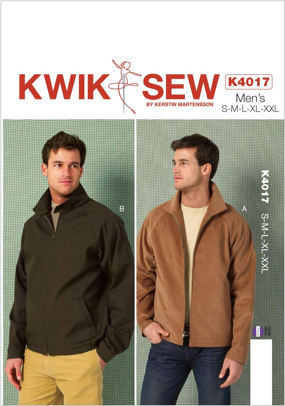 Kwik Sew Patterns K4017OSZ Small/Medium Extra-Large Mens Jackets, Colo, Multi-Colour, in One Envelope