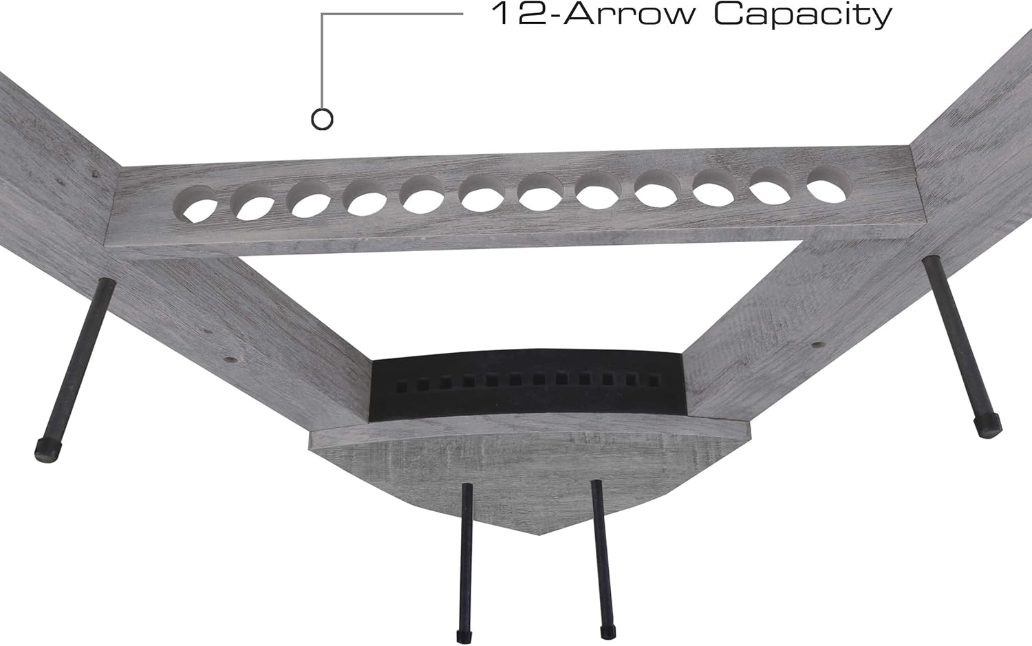 Rush Creek Creations Universal 3 Archery Bow Rack Wall Mount with 12 Arrow Capacity Barn Wood Finish - Features 3 Adjustable Bow Hanging Locations (38-4048) : Sports & Outdoors