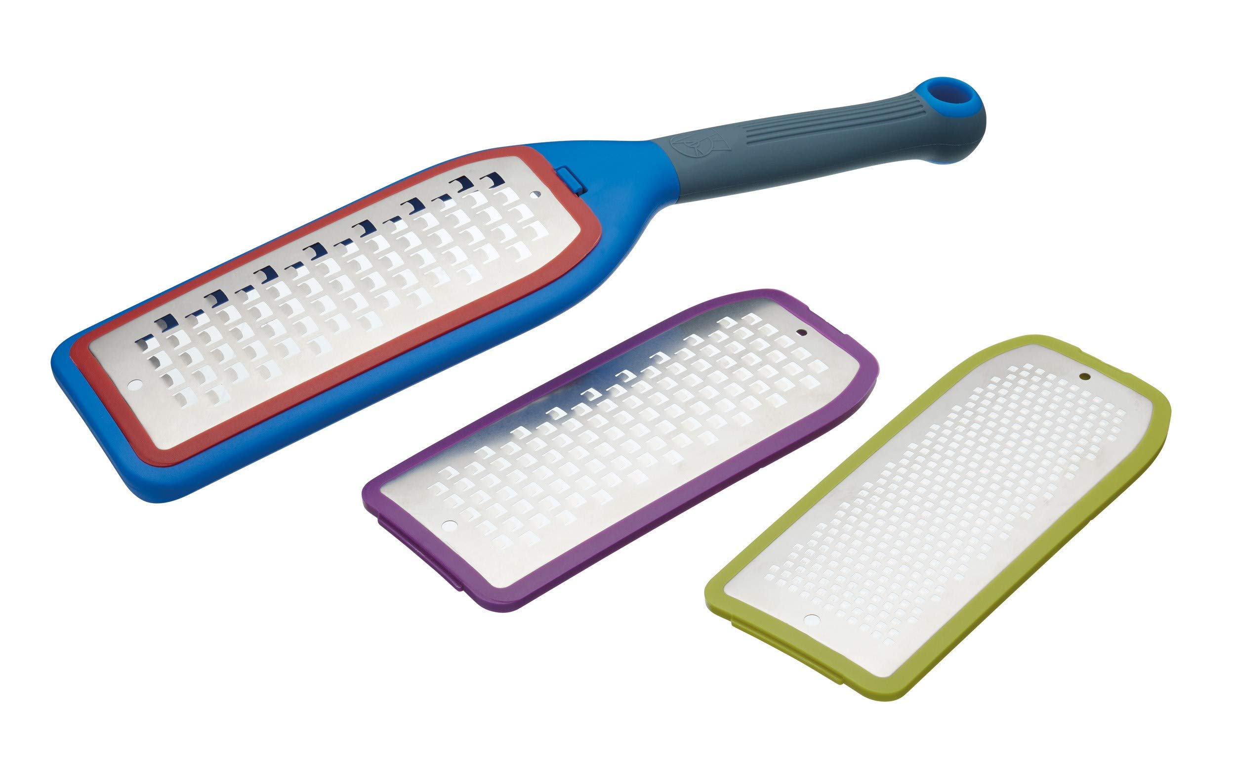 Colourworks 3-in-1 Cheese Grater, Plastic/Stainless Steel, Multi Colour, 7.5 x 28 cm