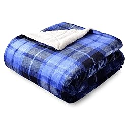 SOCHOW Sherpa Plaid Fleece Throw