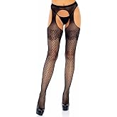 Leg Avenue Women's Fishnet Stockings With Attached Garter Belt