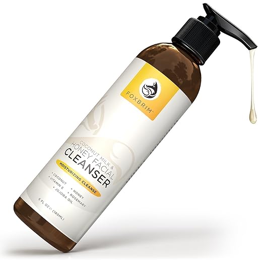 Coconut Milk & Honey Face Cleanser - Natural & Organic - Gently Wash and Renew Skin While Moisturizing - With Soothing Organic Aloe, Hydrating Coconut Milk and Purifying Honey Gel - Foxbrim 6OZ Coconut Milk & Honey Face Cleanser - Natural & Organic - Gently Wash and Renew Skin While Moisturizing - With Soothing Organic Aloe, Hydrating Coconut Milk and Purifying Honey Gel - Foxbrim 6OZ