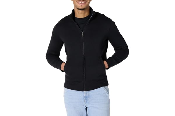 Amazon Essentials Men's Fleece Zip Up Mock Neck Sweatshirt, Midweight, Regular Fit