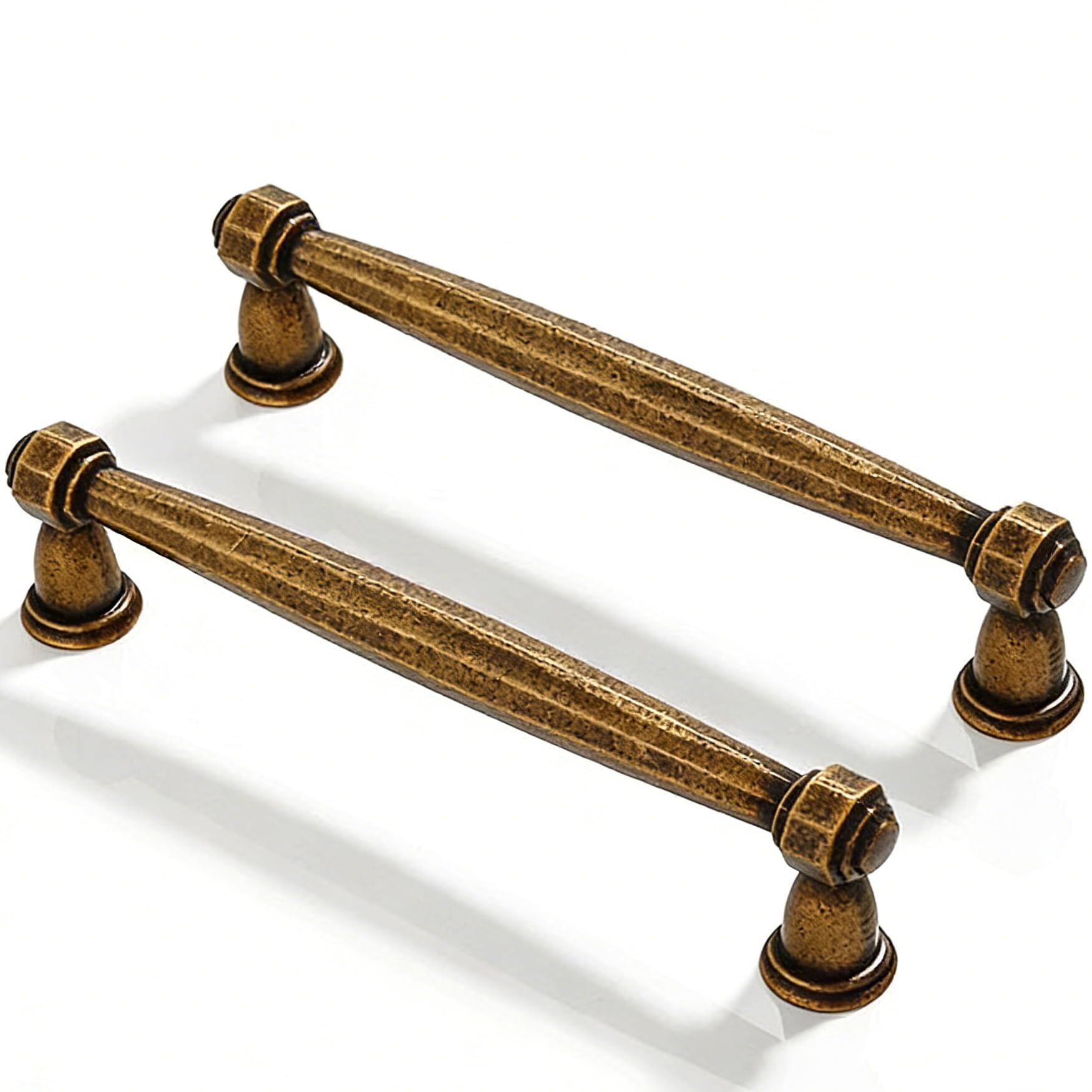 SYZOW 6 Pack Antique Brass Cabinet Pulls 128mm Hole Centers Kitchen Cabinet Handles Zinc Alloy Vintage Brass Drawer HandlesCabinet Hardware Drawer Pulls