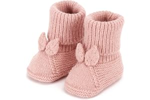 Loyfoky Baby Booties Newborn Babe First Walkers Knit Boots Warm Knit Crib Shoes Crochet Soft Infant Sock for Boy Girl