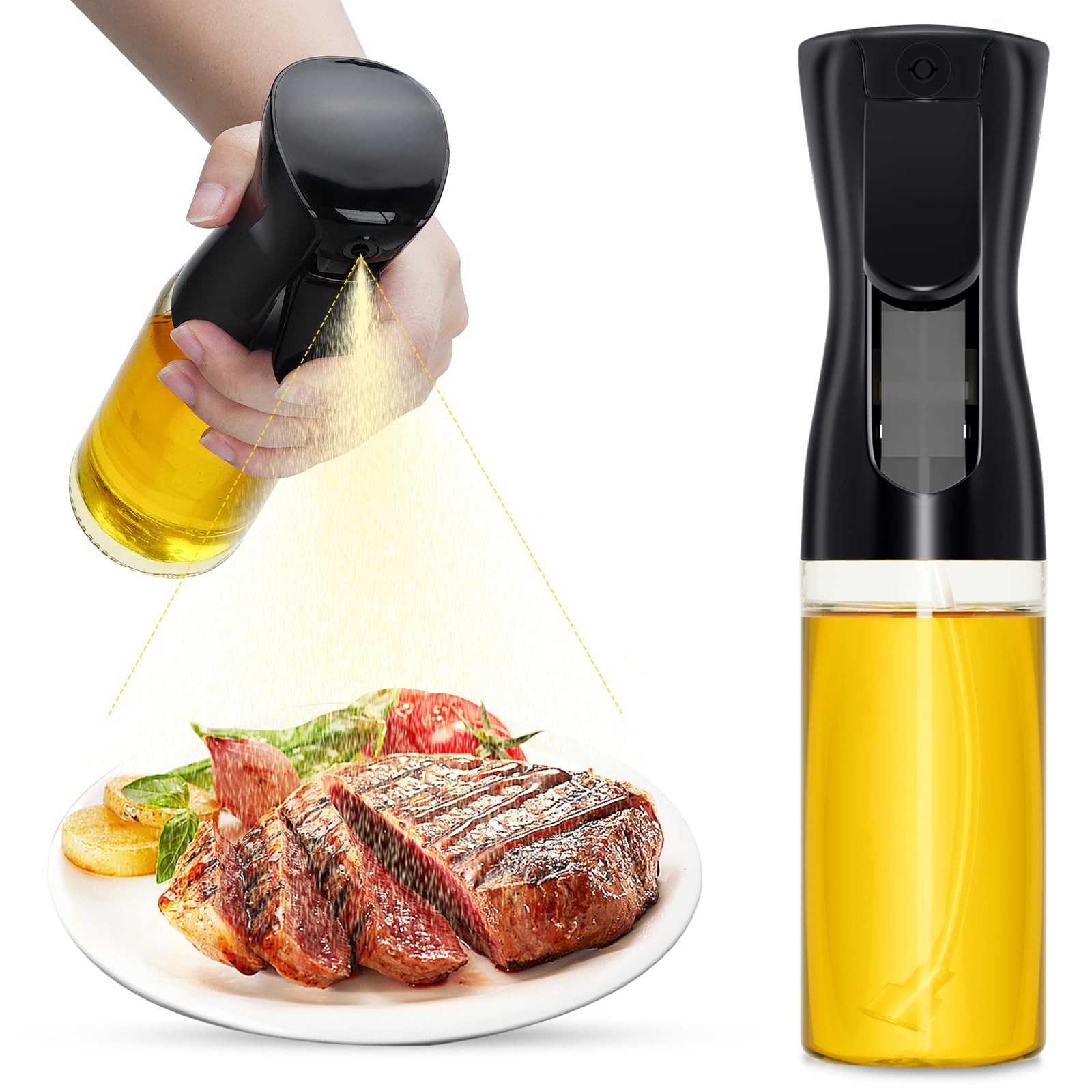 Photo 1 of WANKODA Oil Sprayer For Cooking, 2025 New Food Grade Olive Oil Sprayer and Dispenser for Cooking, Air Fryer, Deep Frying, BBQ (Black, 220ml)