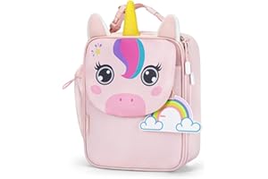 TOURIT Kids Lunch Box Insulated Lunch Bag for Kids with Water Bottle Holder, Water-resistant Lightweight Lunch Tote Bag for Boys Girls to School, Picnics,Unicorn