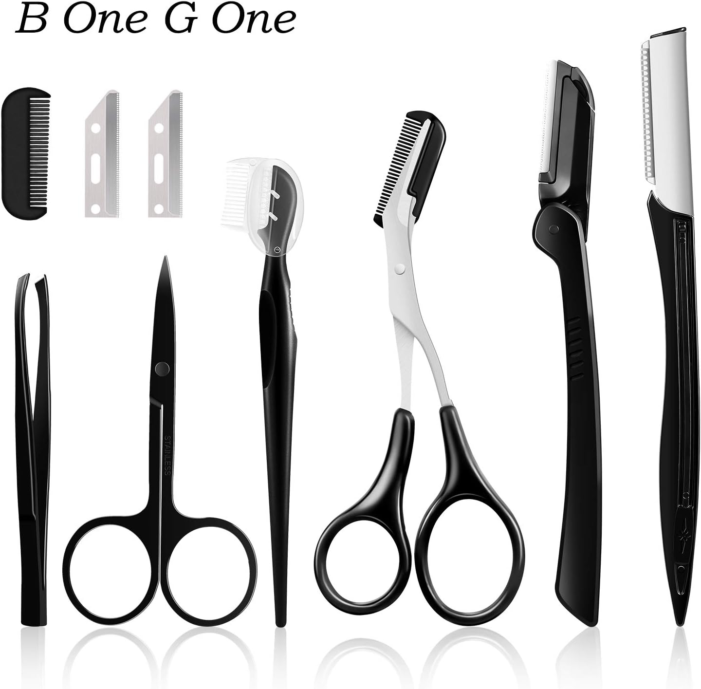Vextronic Eyebrow Razor,6 in 1 Eyebrow Kit,Multipurpose Exfoliating Dermaplaning Tool Face Razors for Women, Including Facial Trimmer Shaver,Eyebrow Brush,Scissors,Tweezers,Storage Bag: Home Improvement
