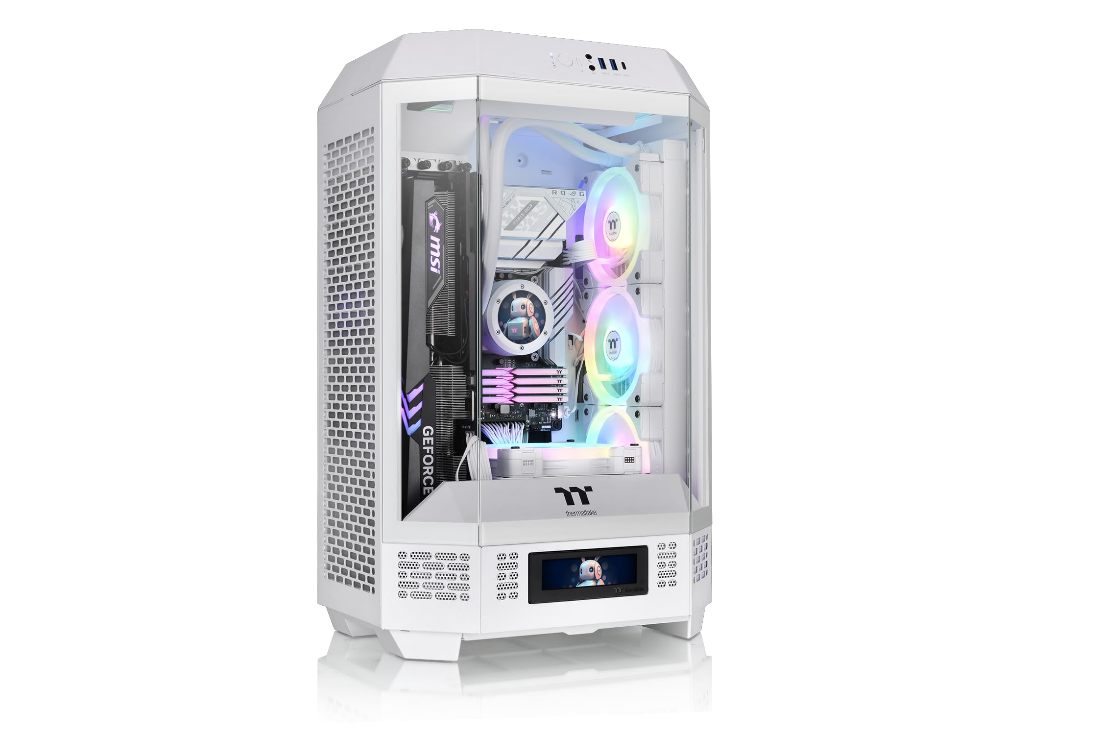 Caja Thermaltake Tower 300 Snow Micro-ATX; Ventilador CT de 2 x 140 mm incluido; Admite radiadores de hasta 420 mm; El kit de soporte de chasis opcional permite una visualización horizontal; CA-1Y4-00S6WN-00; Garantía de 3 años