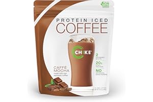CHIKE Natural Caffe Mocha High Protein Iced Coffee, 20 G Protein, 2 Shots Espresso, Non-GMO, Keto Friendly and Gluten Free, 14 Servings (16.3 Ounce)