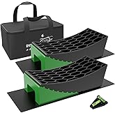 RVMATE Camper Levelers 8-Piece Kit RV Leveling Blocks Camper Wheel Chocks | Including Two Curved Levelers, Two Chocks, And Two Rubber Grip Mats in Storage Carrying Bag