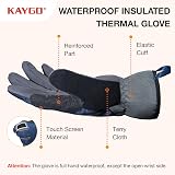 KAYGO Waterproof Thermal Work Gloves - Men Women, Fleece Lined, Warm, Large view 3