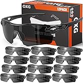 OXG 12 Pack Safety Glasses for Men Women, ANSI Z87.1 Safety Goggles Impact Resistant Protective Eyewear for Work, Outdoor