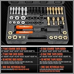 HORUSDY 48-Piece Thread Chaser Set, UNF UNC and