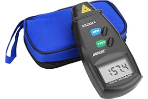 FITNATE 20713A Digital Tachometer RPM Meter, Non Contact Laser Photo | 2.5-99,999 RPM Accuracy | With Batteries Included,4 Pa