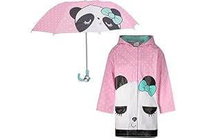 addie & tate Kids Umbrella for Girls and Boys & Rain Coats Set -Toddler Umbrellas Kids Raincoat Boys Girls Jacket