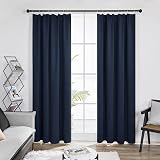 Deconovo Super Soft Thermal Blackout Curtains Navy W55xL95 Inch 1 Pair view 5