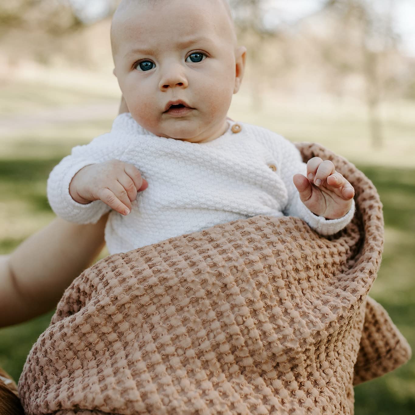 Simka Rose Waffle Baby Blanket Cotton Soft Breathable Swaddle for Nursery, Stroller & Crib Blanket - Receiving Blankets for Boys & Girls, Toddlers- Machine Washable