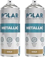 Polar Metallic Spray Paint Gold 2 x 400 ml for Plastic Metal Wood Glass