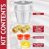 Spares2go 3/8" Oil Boiler Filter Kit 10mm Brass Connectors PTFE Tape view 2