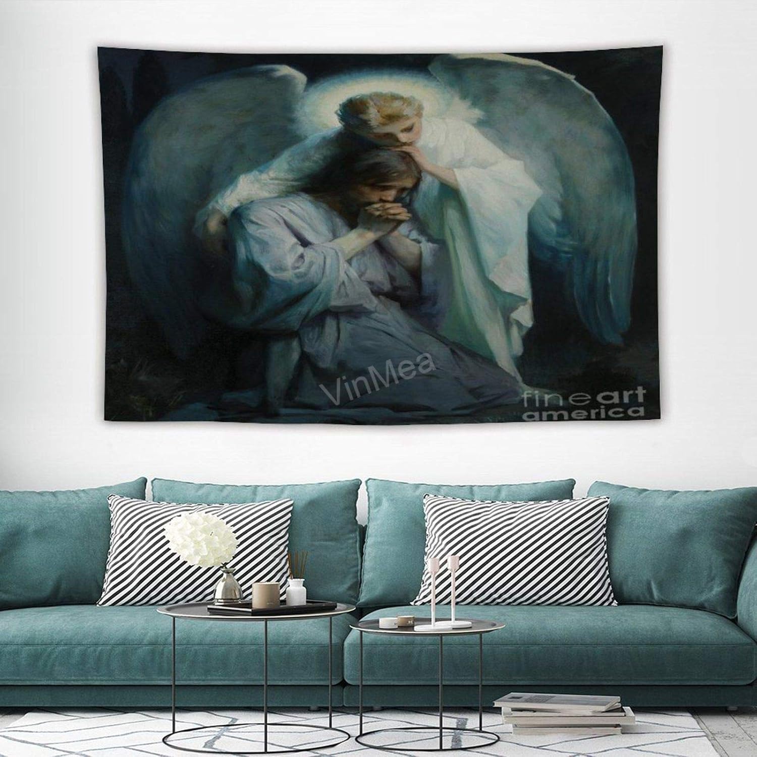 VinMea Agony-in-The-Garden-Frans-Schwartz Wall Hanging Pictures Tapestry Home Decoration for Bedroom Living Room 130 x 150cm(51"x 59")