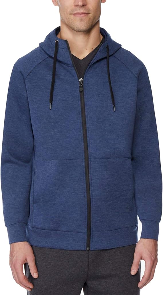 32 DEGREES Mens Sweater Large Hooded Front-Zip Fleece-Tech Blues at Amazon Menâs Clothing store