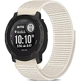 Koazon Nylon Hook and Loop Watchband Compatible with Garmin Instinct 2/3 45mm/1 Solar,22mm Soft Lightweight Breathable Sport Strap for Instinct 2 Surf/Tactical/Esports/Tide Accessory