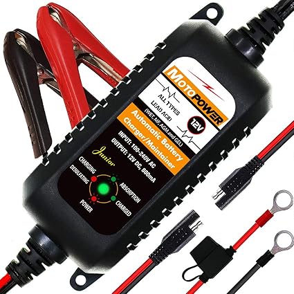 Motopower 0205a 12v 800ma Entierement Chargeur De Batterie Automatique Mainteneur Pour Voitures Motos Atv Rvs Powersports Bateau Et Plus Encore Amazon Fr Auto Et Moto
