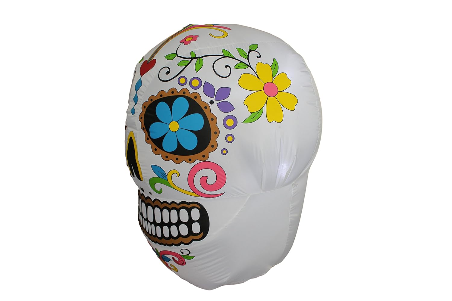 BZB Goods 4 Foot Halloween Inflatable Colorful Sugar Skull Decoration