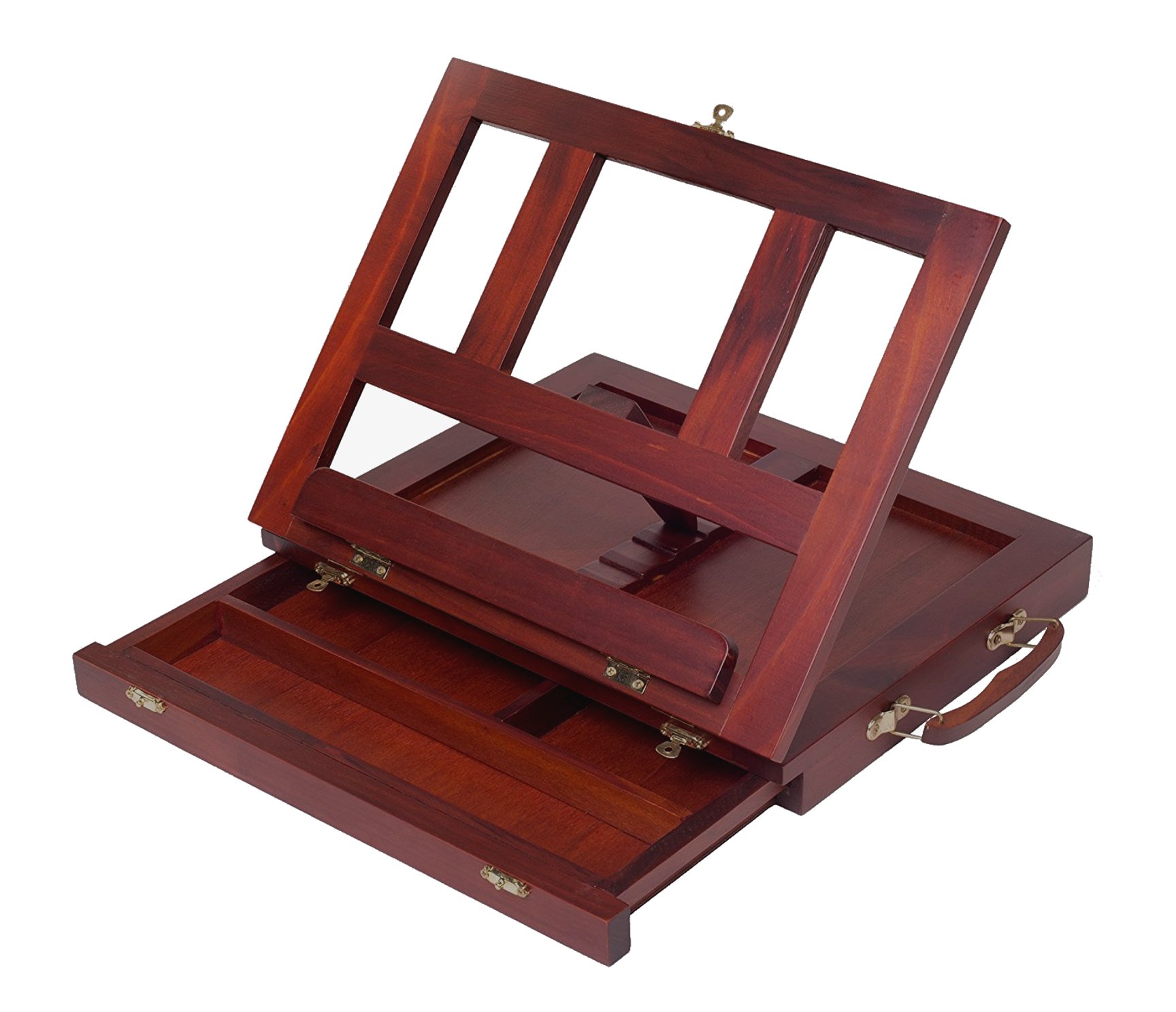 Wooden Drawing Easel Adjustable Desktop Book Art Stand Drawer Organizer