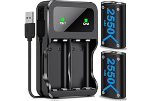 MOCAGEN Rechargeable Battery Pack for Xbox Series X/S Controller Battery 2x 2550mAh Xbox One Rechargeable Batteries, Charger Battery Pack Accessories Kit for Xbox One S/Xbox One X/Xbox one Elite