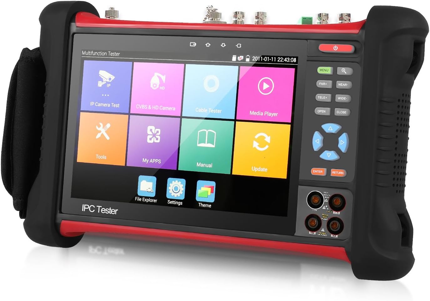 SGEF CCTV Camera Tester Monitor 7 Inch All in One Retina Display IP Camera Tester Security CCTV Tester Monitor with SDI/TVI/AHD/CVI/Multimeter/TDR/OPM/VFL/POE/WIFI/4K H.265/HDMI in&Out