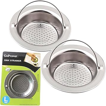 Goprover 2pcs Kitchen Sink Drain Strainer Heavy Duty 304 Stainless