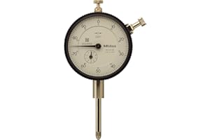 Mitutoyo 2416S-10 Dial Indicator, 4-48 UNF Thread, 3/8" Stem Dia., Lug Back, White Dial, 0-100 Reading, 57mm Dial Dia., 0-1" 