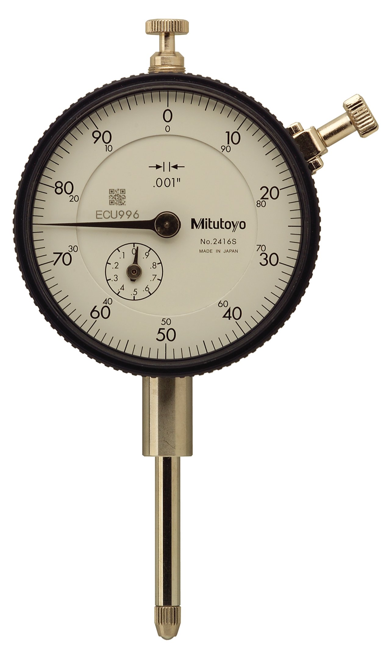 Mitutoyo 2416S-10 Dial Indicator, Lug Back Plate, AGD/ANSI