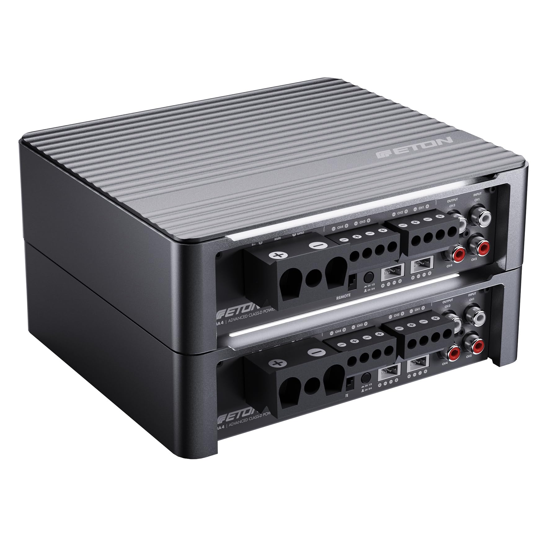 ETON MA 4 – kompakter 4 Kanal Verstärker, leistungsstarke digitale Mini Endstufe für Autos und Reisemobile, Class D Amp mit 4 x 105 W 7